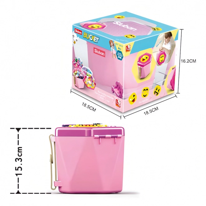 Sluban Seau de briques M38-B0830 Seau avec blocs rose