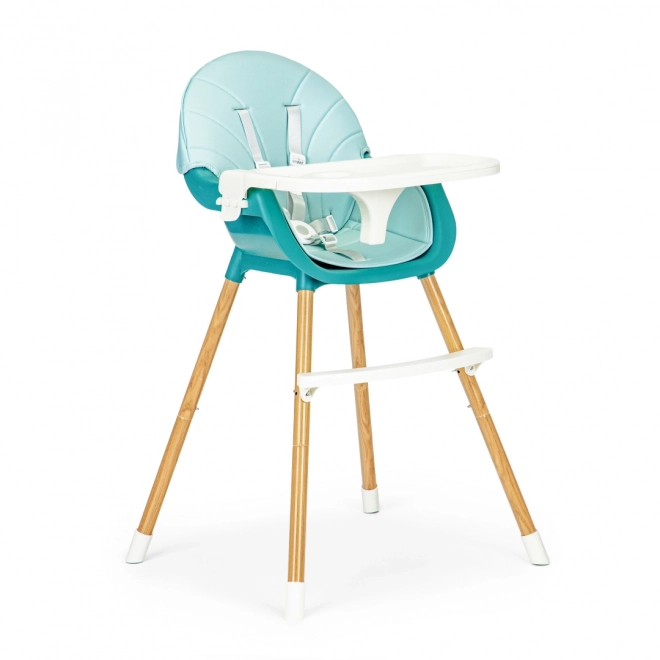 Chaise haute 2 en 1 Ecotoys turquoise