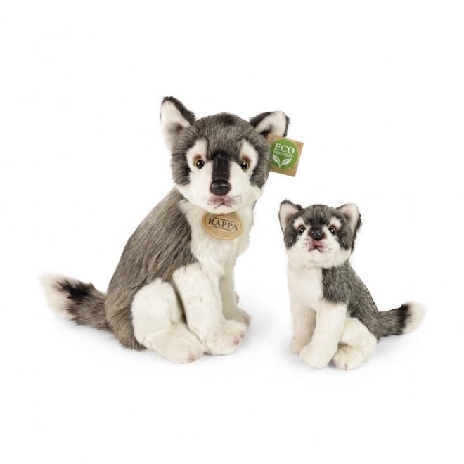 Rappa Loup en peluche avec louveteau 27cm ÉCOLOGIQUE