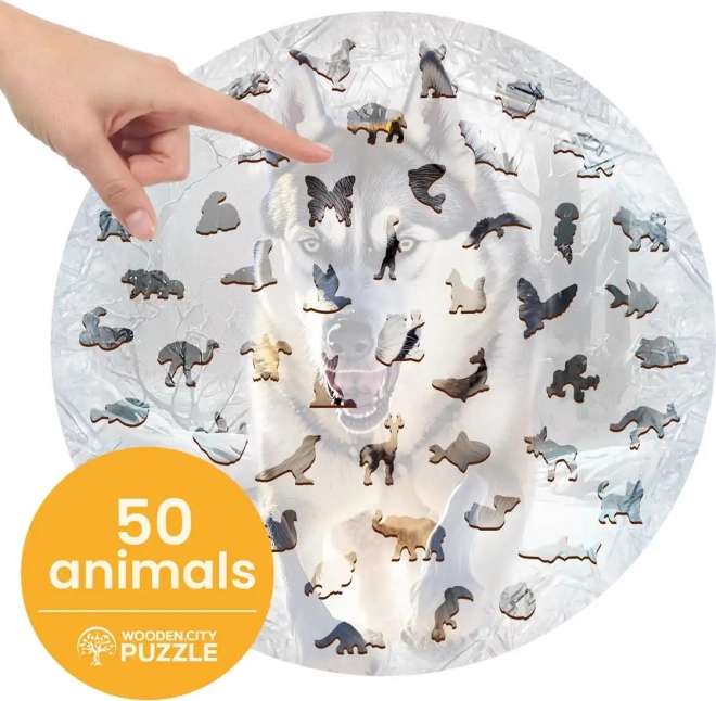 WOODEN CITY Puzzle en bois Loup en fuite 505 pièces EKO
