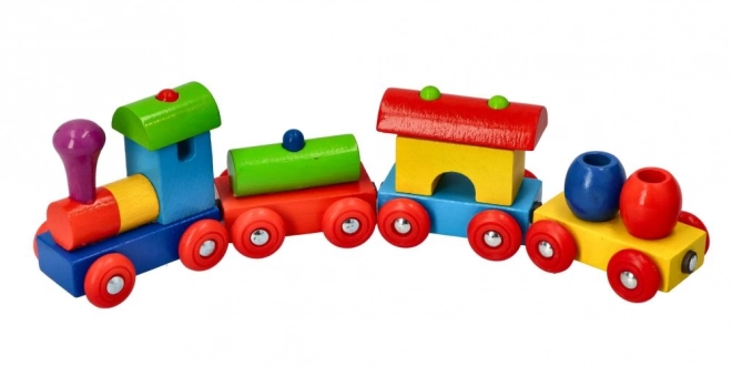 Goki train en bois coloré avec wagons magnétiques