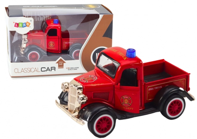 Voiture de pompier classique 1:36 Lumières et sons Rouges