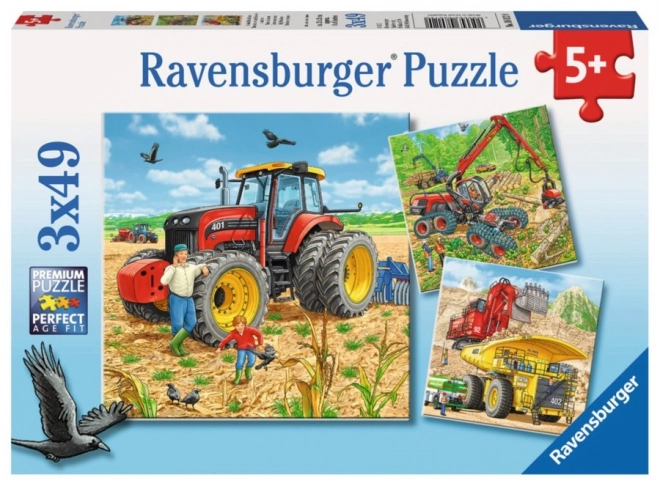 Ravensburger puzzle grandes machines 3x49 pièces