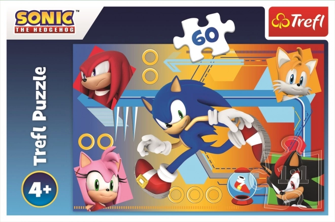 Puzzle Sonic 60 pièces Sonic en action