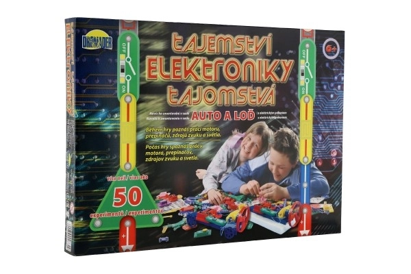 Le secret de l'électronique - Voiture, bateau 50 expériences sur batterie dans une boîte 46,5x33,5x4 cm à partir de 6 ans