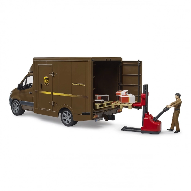 Véhicule de livraison UPS Bruder MB Sprinter avec figurine et accessoires