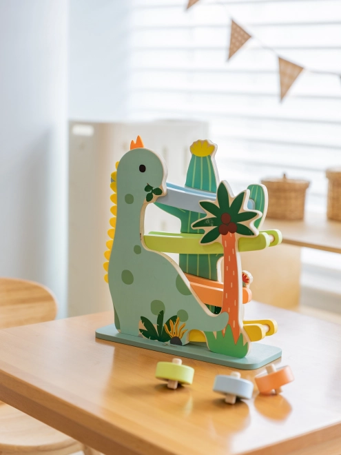 Piste de dinosaures en bois classique