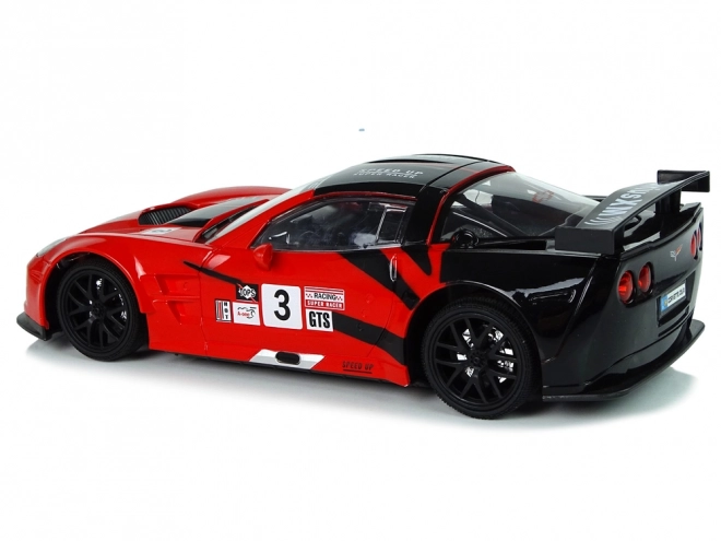 Voiture RC de course sportive 1:18 Corvette C6.R rouge 2.4G avec éclairage