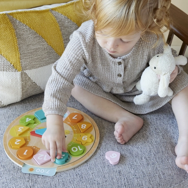 Horloge éducative en bois avec animaux