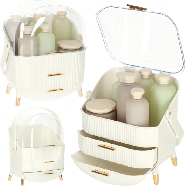organisateur cosmétique blanc avec tiroirs