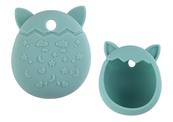 Étui en silicone pour Tamagotchi avec design de chat et teinte turquoise