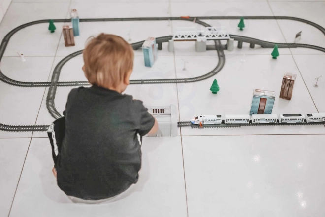 Ensemble de train électrique Woopie avec pont et tunnel