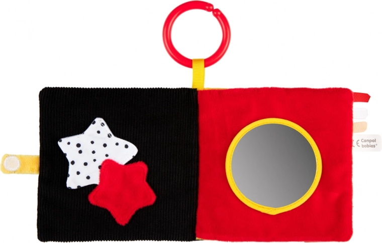 Pages contrastées et miroir pour stimuler la vue