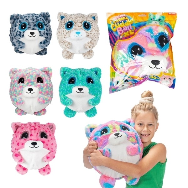 Balle en peluche gonflable avec animal 30 cm