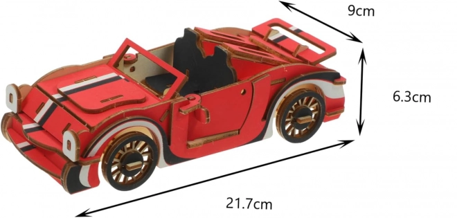 Puzzle 3D en bois Voiture décapotable rouge