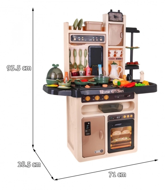 Cuisine Enfant + brûleur interactif avec vapeur + panneau audio - 65 pièces