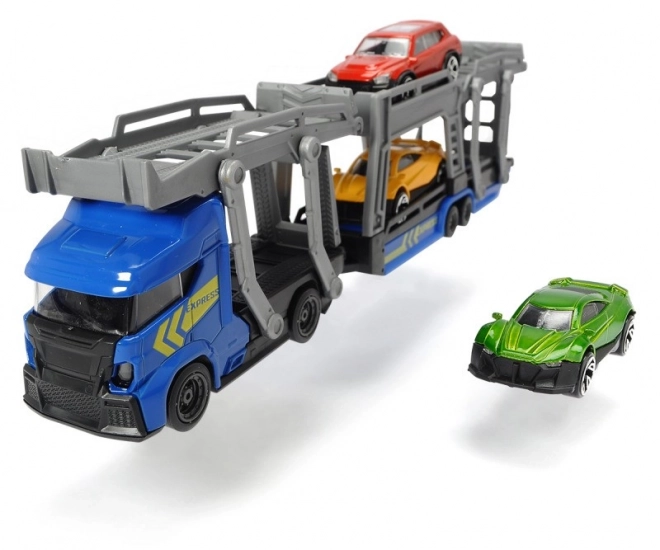 Transporteur automobile 28 cm + 3 petites voitures, 2 types