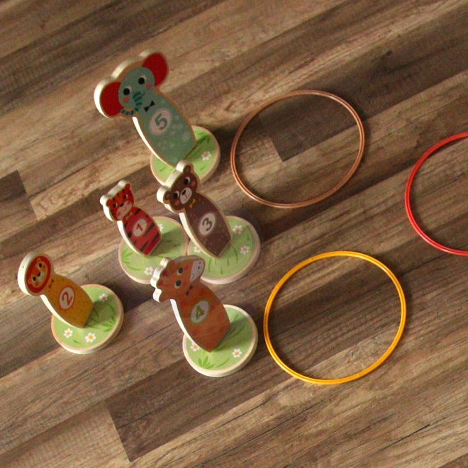 Jeu d'adresse en bois Tooky Toy - lancer sur cible animaux