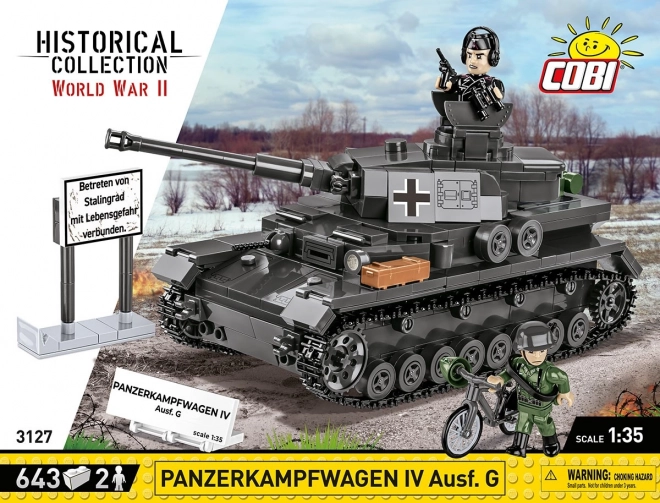 COBI 3127 Seconde Guerre mondiale char allemand Panzerkampfwagen IV Ausf. G 1:35
