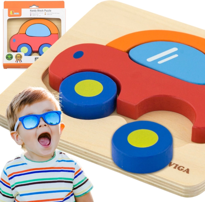 VIGA premiers puzzles en bois pour enfants Voiture