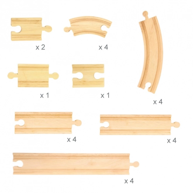 Bigjigs Rail Ensemble de Rails en Bois 24 pièces