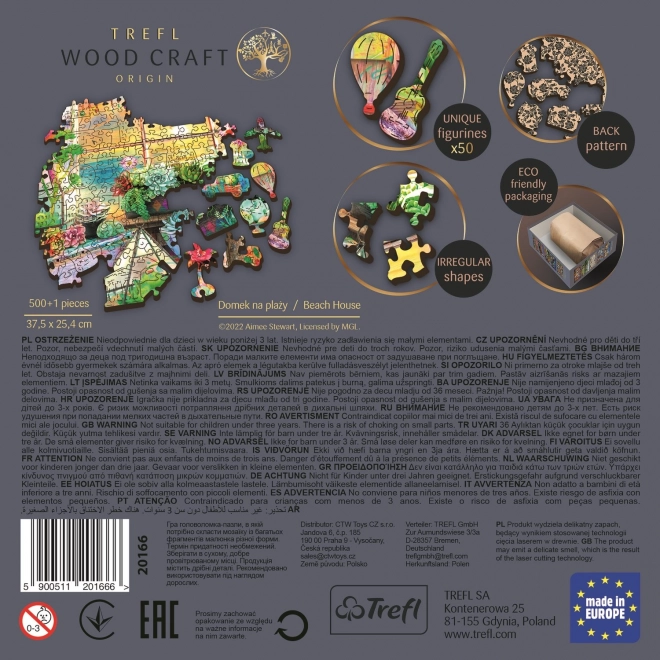 Puzzle à assembler TREFL Wood Craft Origin Maison de plage 501 pièces