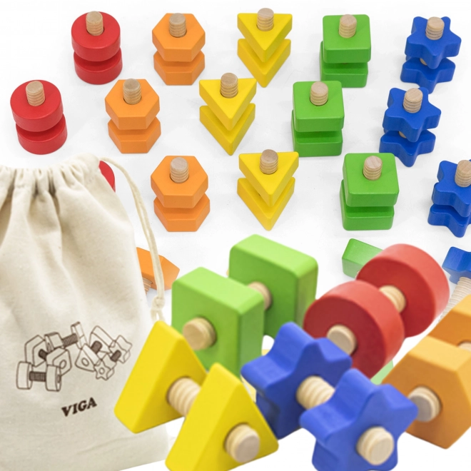 Formes et vis colorées VIGA pour enfants