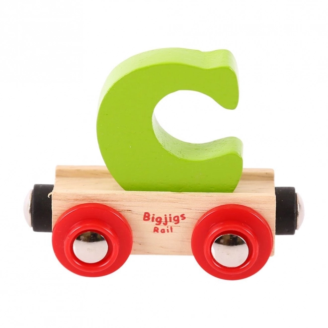 Bigjigs Rail Wagon en bois pour train miniature - Lettre C