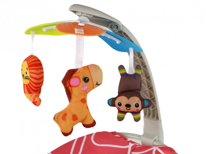 Fauteuil à bascule pour enfants 2 en 1 Chaise Sons Vibrations Girafe – rose