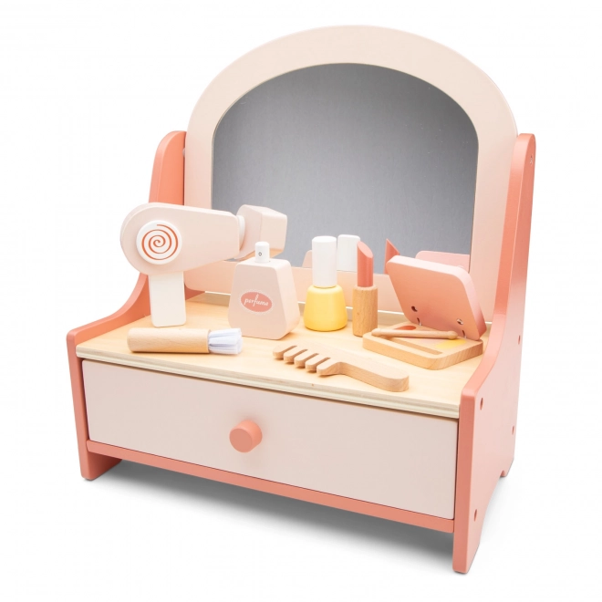 Coiffeuse en bois pour enfants avec accessoires