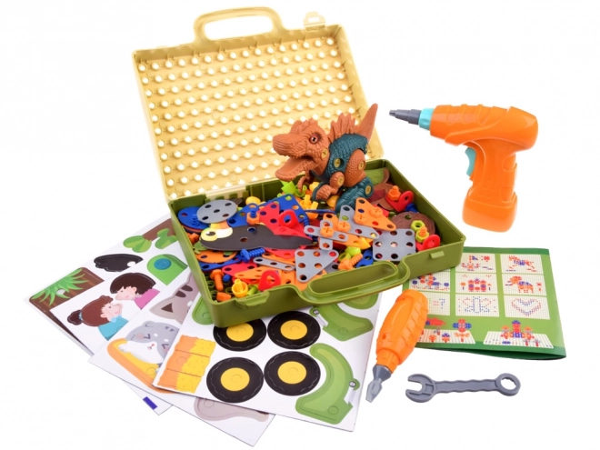 Kit de Construction Monde des Dinosaures avec Perceuse