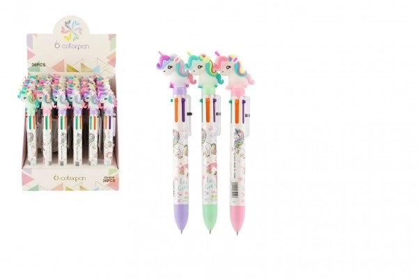 Stylo à motif licorne avec 6 couleurs