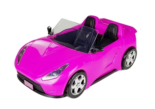 Petite voiture rose pour poupées Cabrio 34 cm