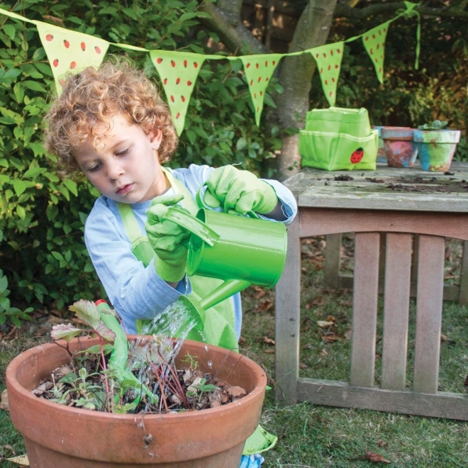 Bigjigs Toys Ensemble d'outils de jardinage dans un sac en toile vert