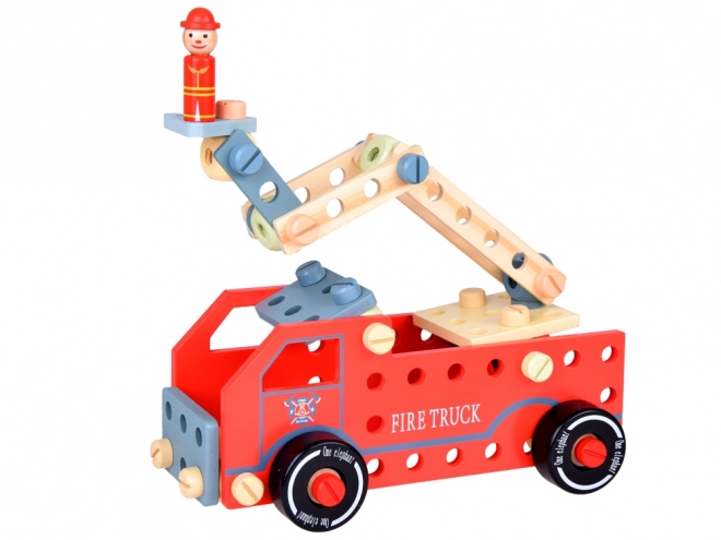 Jeu de construction en bois Montessori tour de voiture
