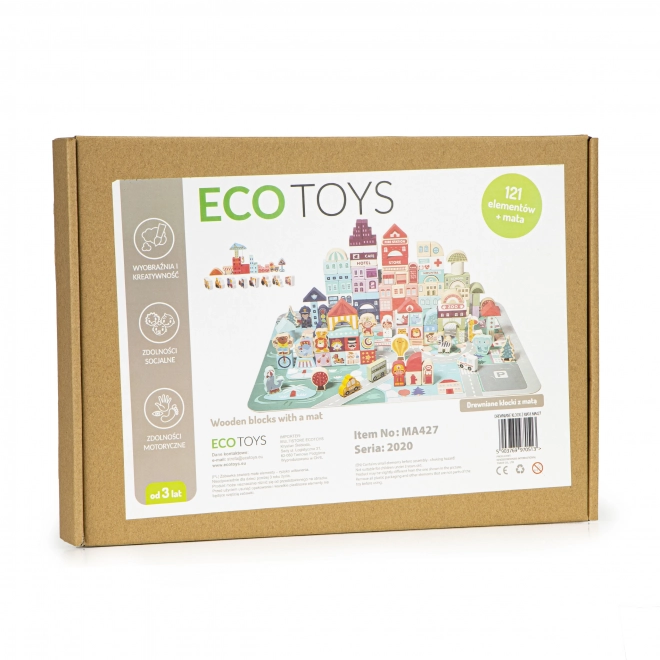 ECOTOYS Blocs de bois Ville