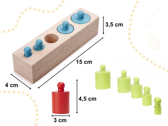 Poids colorés d'insertion en bois Montessori
