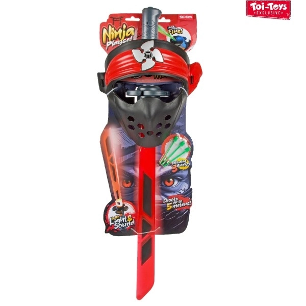 Ensemble ninja épée + masque + fléchettes avec son et lumière
