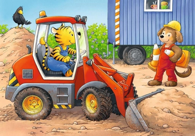Mon premier puzzle Animaux sur le chantier 4 en 1