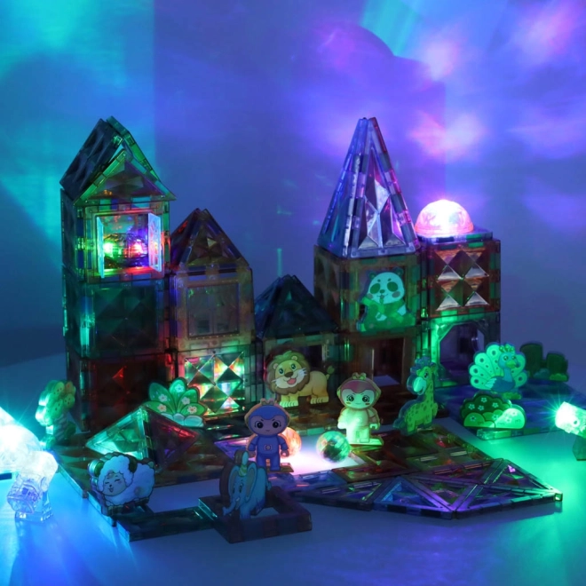 Jeu de construction magnétique lumineux de 124 pièces