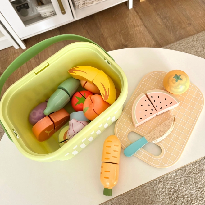 Set de découpe alimentaire en bois Tooky Toy