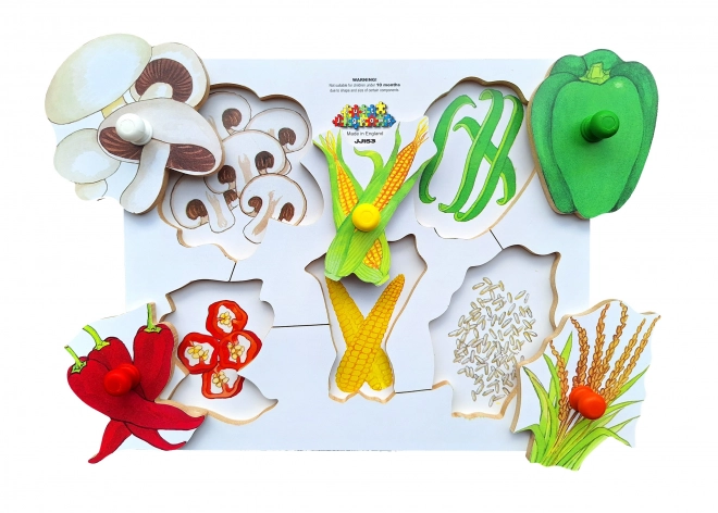 Puzzle en bois de légumes