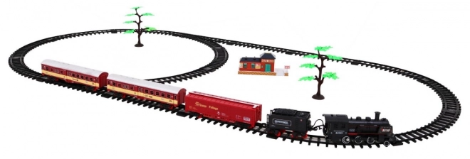 Ensemble de train avec effets de fumée et sonores