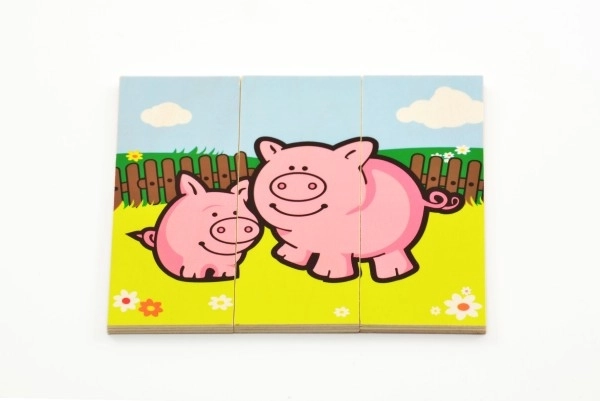 Puzzle Mes premiers animaux en bois 18 pièces pour les plus petits en boîte 13x11,5x4,5cm 12m+ MPZ