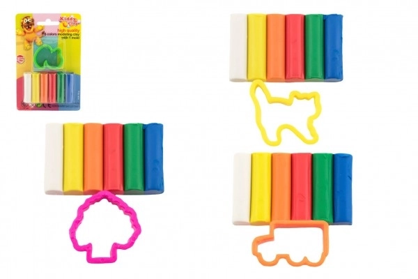 Modéline/Plastiline NARA 50g 6 pcs avec emporte-pièce 4 types sur carte 9,5x14cm