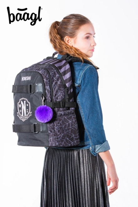 BAAGL Sac à dos scolaire Skate Wednesday Nevermore