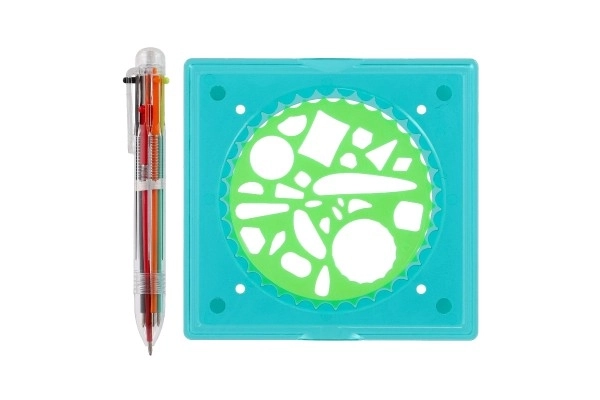 Règle Inspiro + stylo 6 couleurs en plastique dans une boîte 24x24x2cm