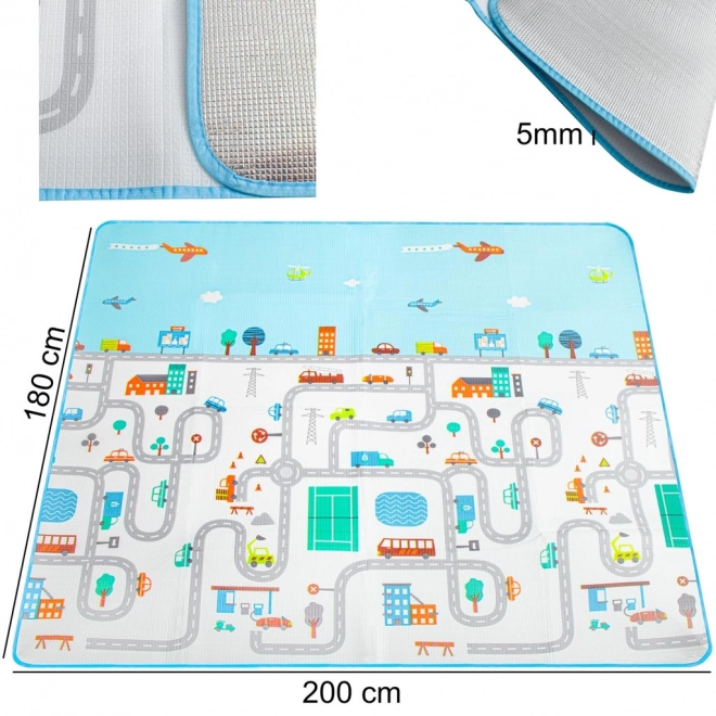 Tapis de jeu thermo pour enfants 180x200 cm - ville