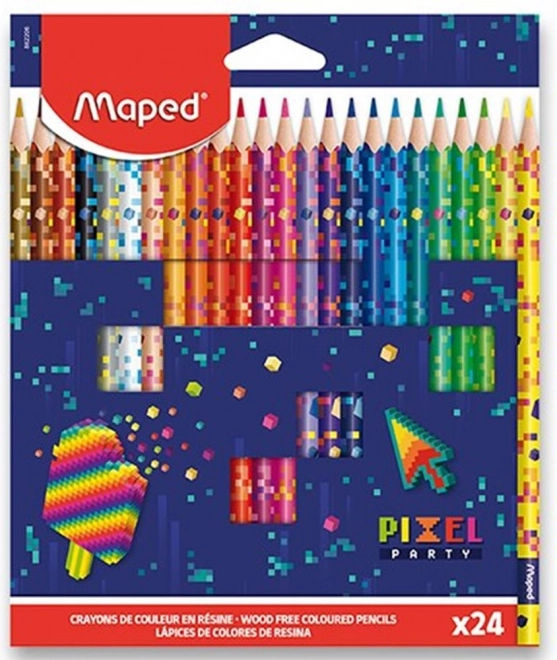 MAPED Crayons de couleur Pixel Party 24 pcs