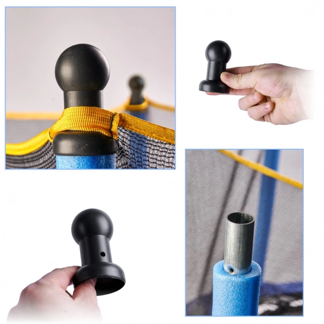 Chapeaux pour poteaux de trampoline 6 pcs noirs